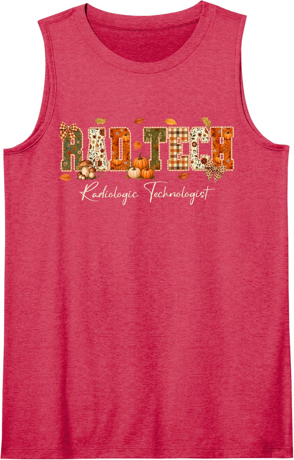 Fall Radtech Radiology Autumn Xray Tech Thanksgiving Sleeveless Tank Top - Red