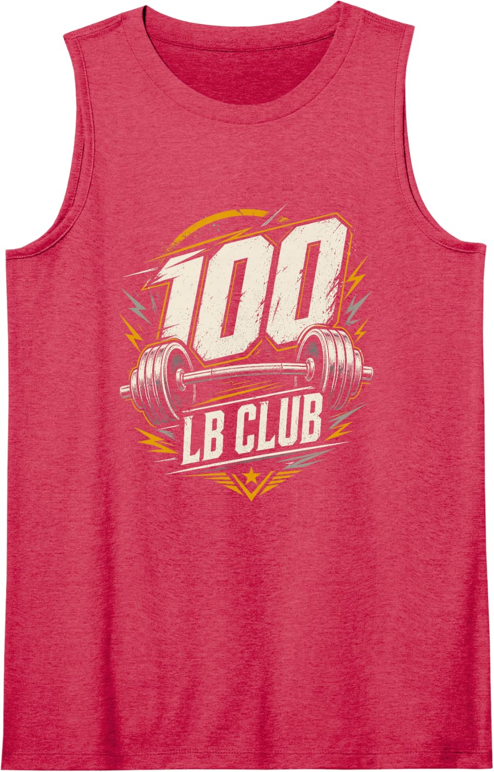 100 Lb Club Weightlifter Gym Day Strength Training Tank Top - Red