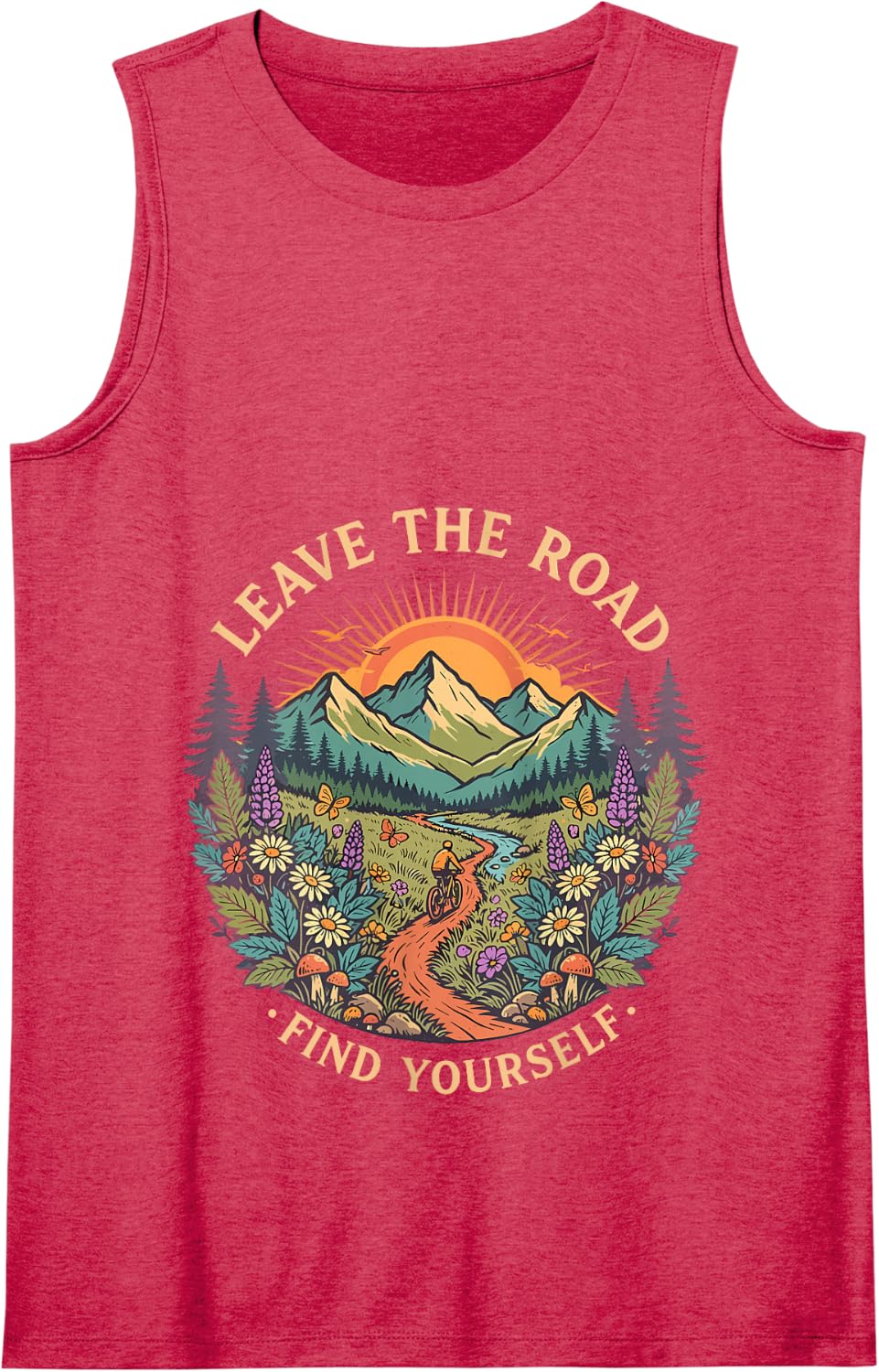 Mountain Bike Retro MTB Mountain Biking Tank Top - Red