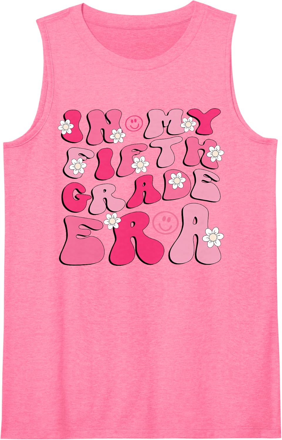 in My Fifth Grade Era Girl Back to School 5th Grade Teacher Sleeveless Tank Top - Pink