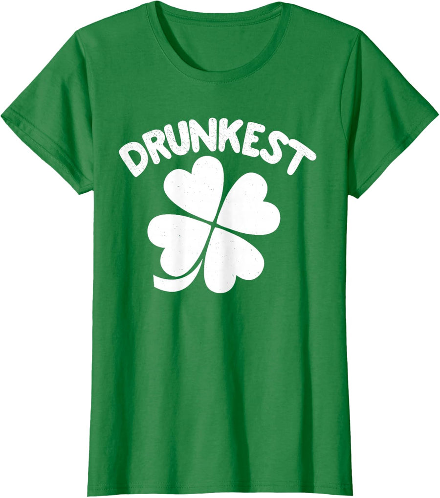 Drunk Drunker Drunkest Shirt - St Patricks Day Drinking T-Shirt - Kelly Green