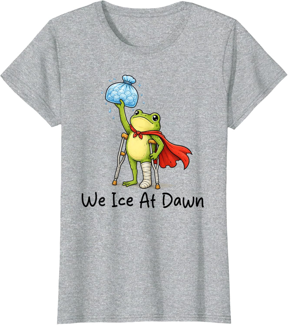 Knee Hip Replacement ACL Surgery Injury We Ice At Dawn T-Shirt - Heather Grey