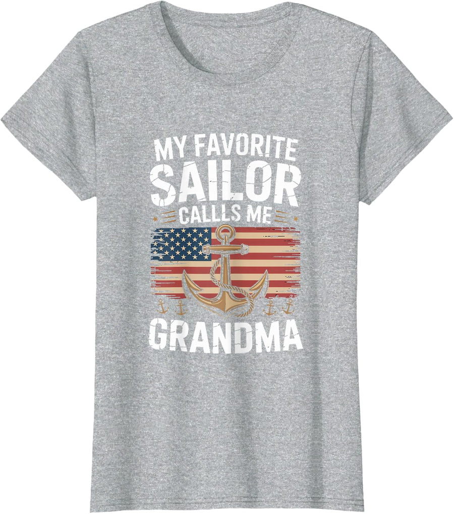 My Favorite Sailor Calls Me Grandma T-Shirt - Heather Grey