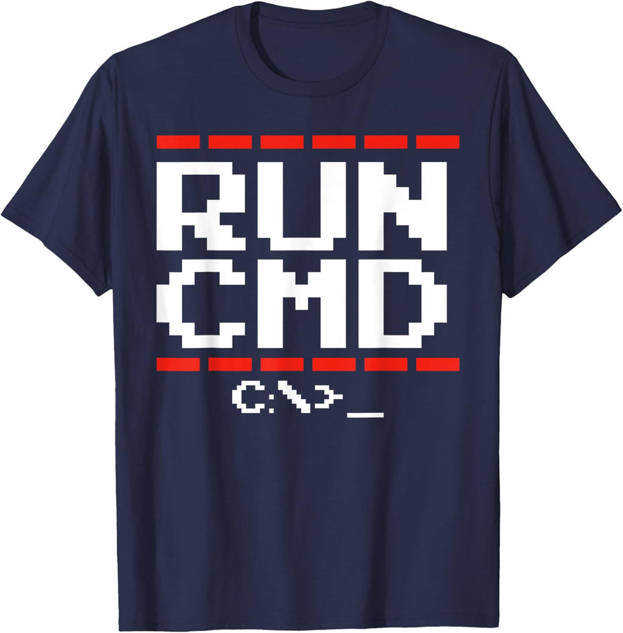 RUN CMD Programmer T-Shirt - Navy Blue