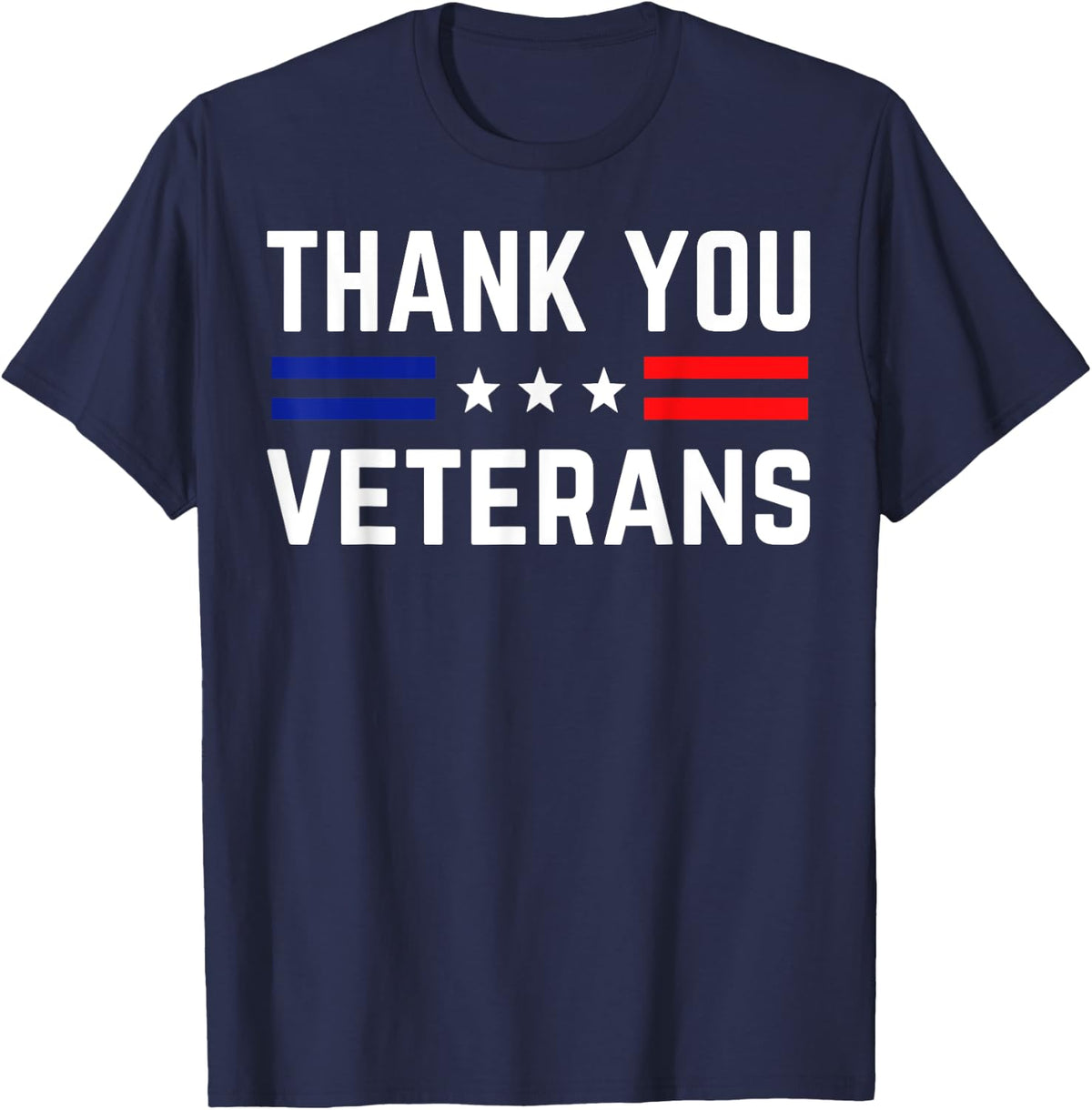 Thank You Veterans Day American Flag USA Flag Patriotic Mens T-Shirt - Navy Blue
