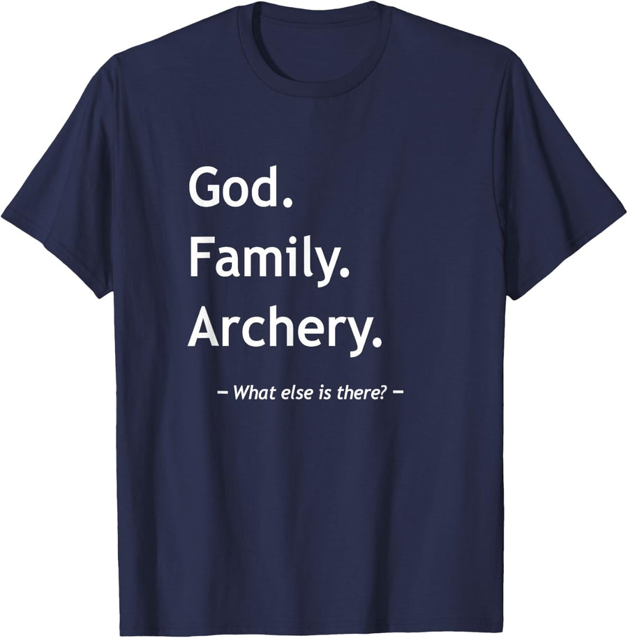 Christian Faith Jesus Christianity God Family Archery T-Shirt - Navy Blue
