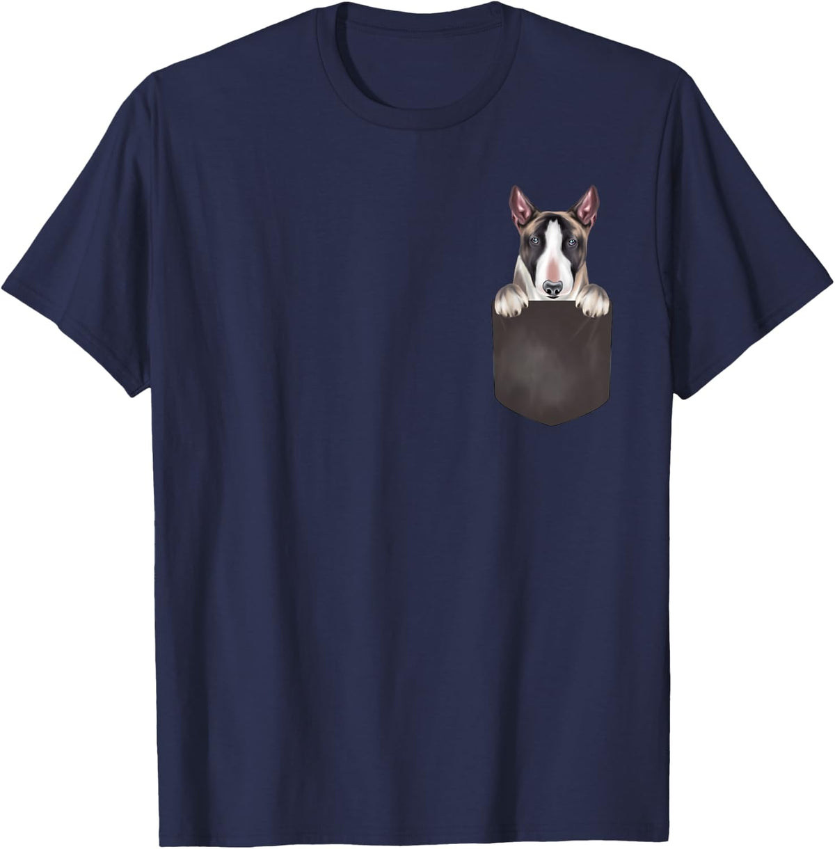 Dog In Pocket Funny Dog Lover Miniature Bull Terrier T-Shirt - Navy Blue