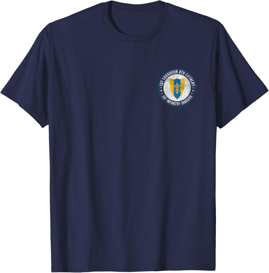 1st Squadron 4th Cavalry 1st Infantry Division Veterans Day T-Shirt - Navy Blue