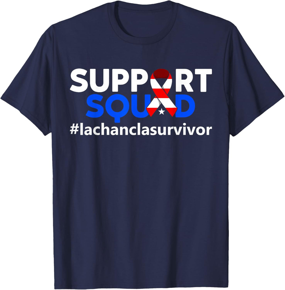 Support Squad #lachanclasurvivor Puerto Rico Flag T-Shirt - Navy Blue