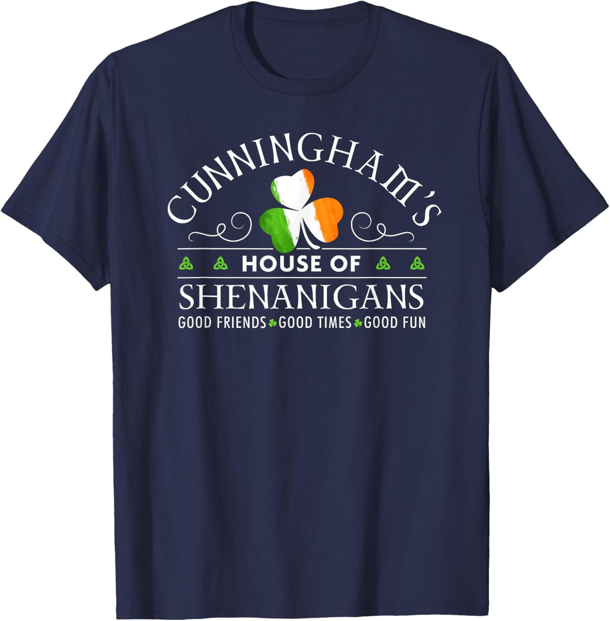 Cunningham Shirt House of Shenanigans St Patricks Day Tshirt T-Shirt - Navy Blue