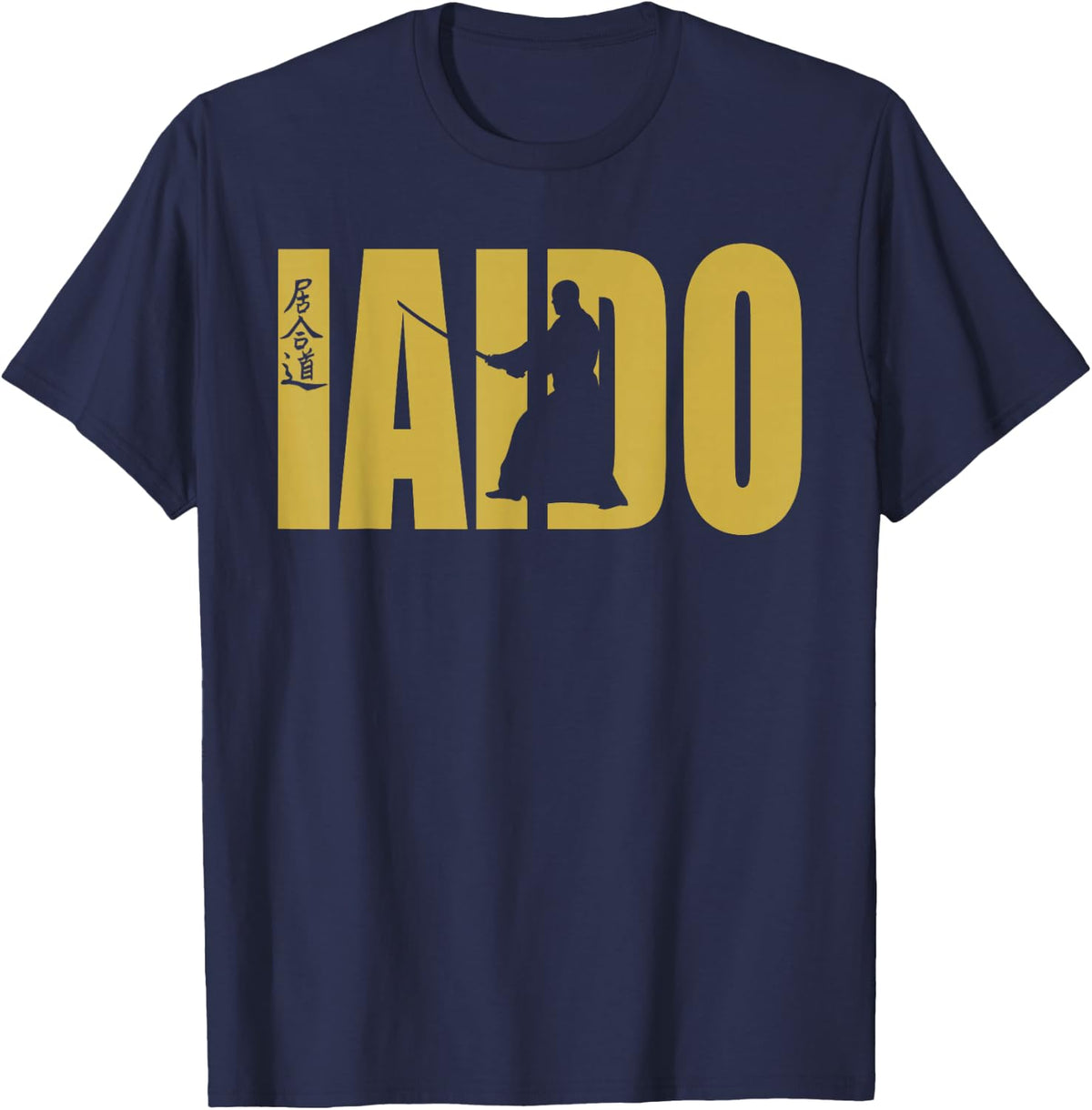 Iaido Sword Drawing Martial Arts T-Shirt - Navy Blue