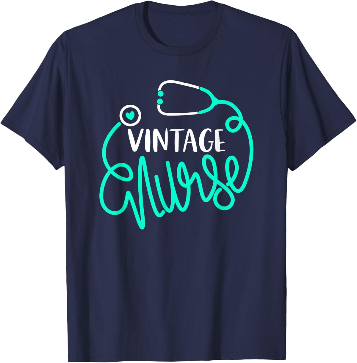 Vintage Nurse Cute Old-fashioned Nursing Department RN Nurse T-Shirt - Navy Blue