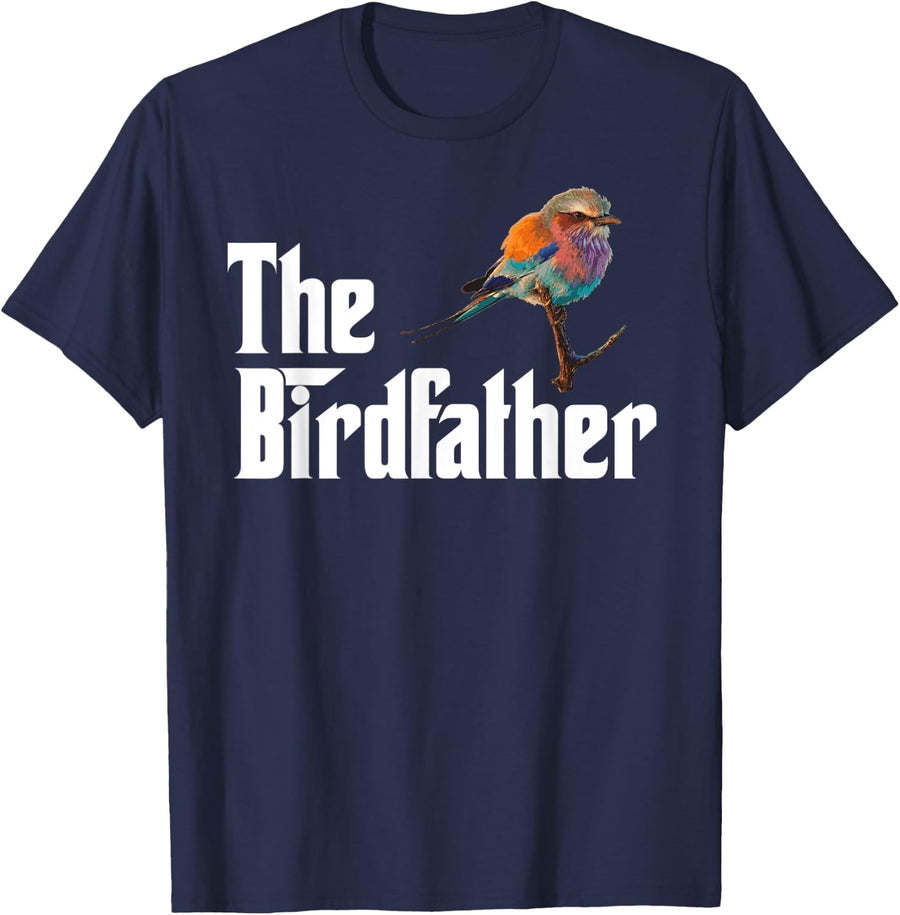 The Birdfather Funny Bird Watcher Bird Keeper Birding T-Shirt - Navy Blue