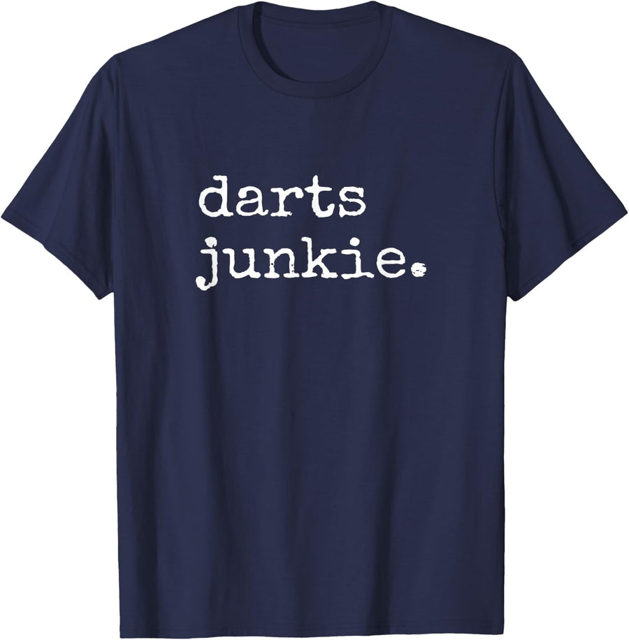 Dart Shirts Men Women Darts Junkie Funny Dart Player T-Shirt - Navy Blue