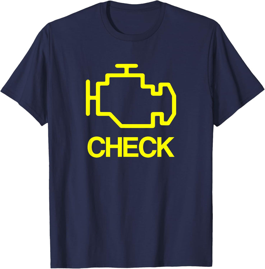 Check Engine Light Halloween Costume Funny Joke Car T-Shirt - Navy Blue