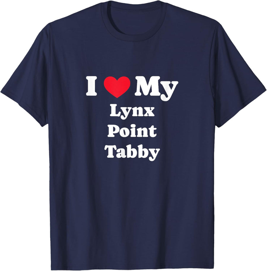 I Love My Lynx Point Tabby Lynx Point T-Shirt - Navy Blue