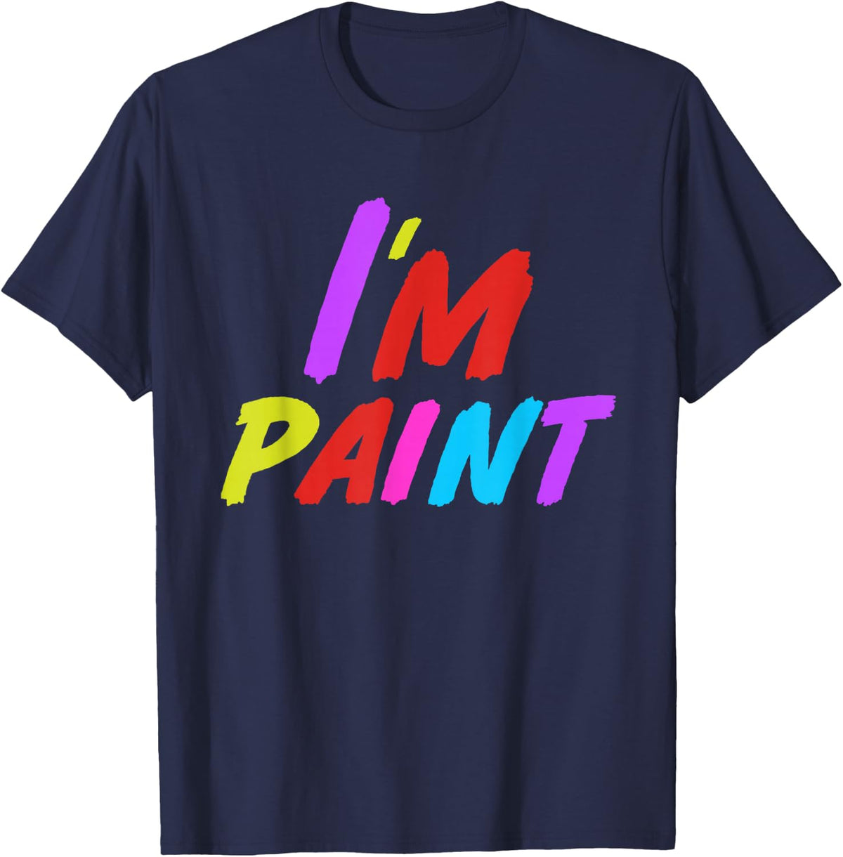I Heart Love to Finger Paint I'm Paint Cute Couple Valentine T-Shirt - Navy Blue