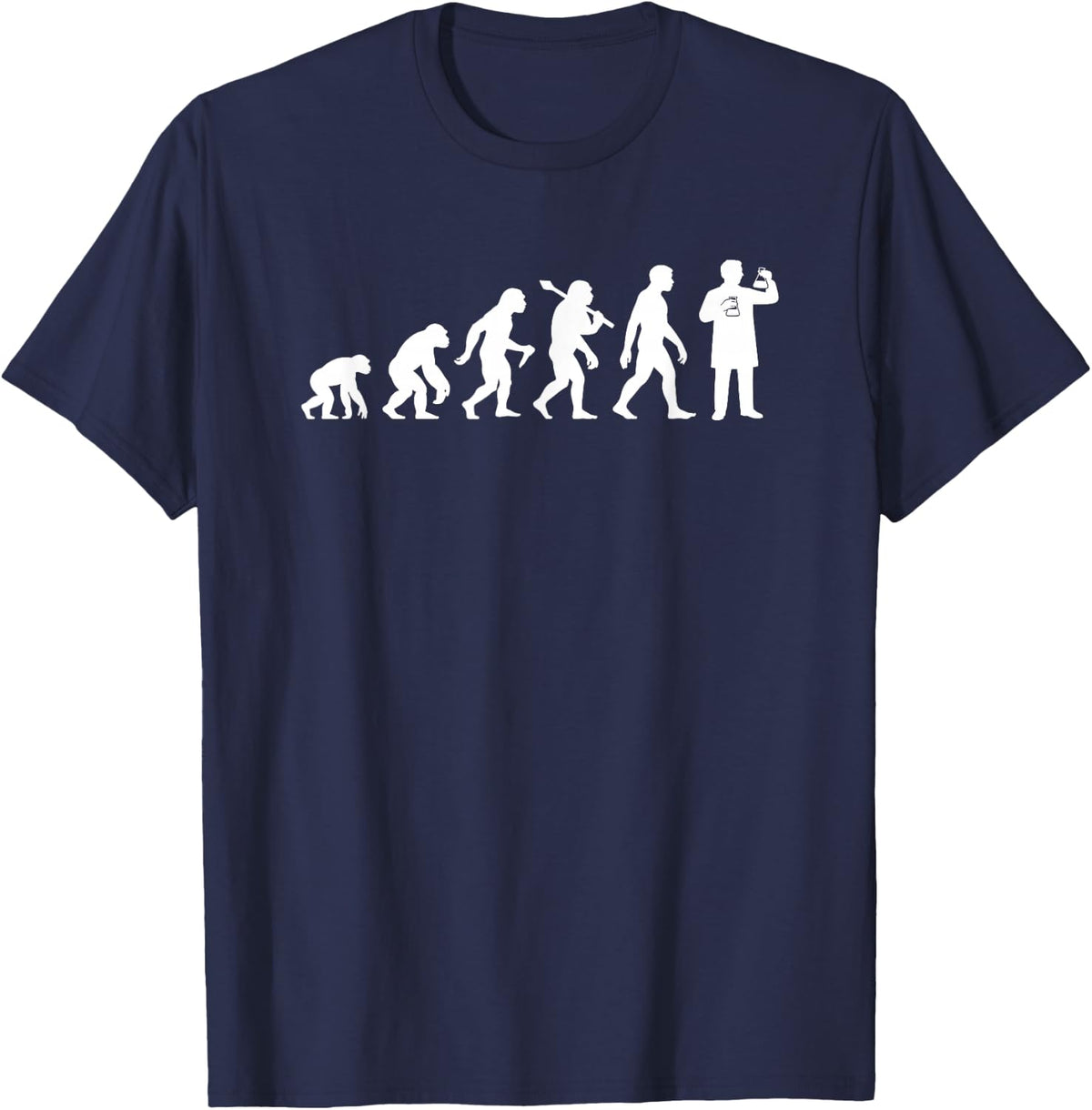 Chemist Evolution for Chemistry Teacher Or Professor Funny T-Shirt - Navy Blue
