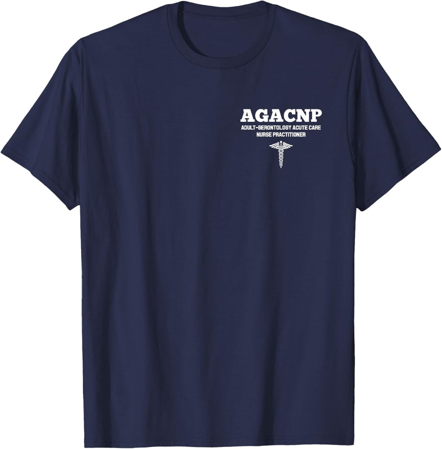AGACNP Acute Care Nurse Practitioner Hospital Staff T-Shirt - Navy Blue