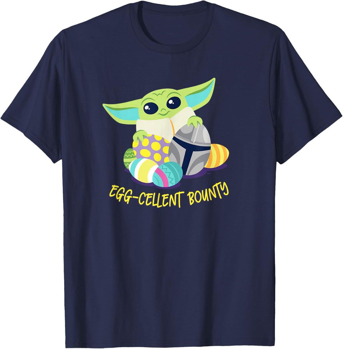 Star Wars The Mandalorian Grogu Easter Egg Cellent Bounty T-Shirt - Navy Blue