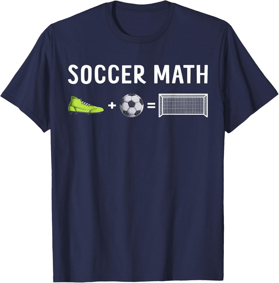 Soccer Math Football Sport Footballer Soccer Player T-Shirt - Navy Blue
