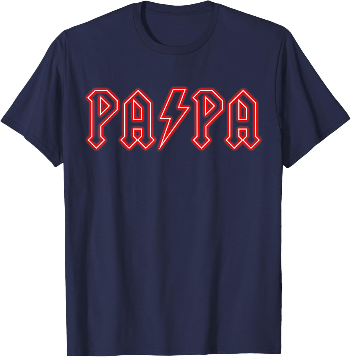 Papa Electric Bold Text Design T-Shirt - Navy Blue