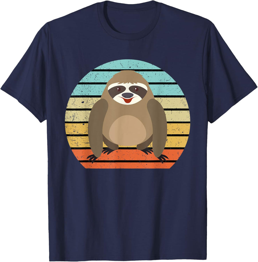 Vintage Sloth Shirt for Sloth Lover Gift | Vintage Sloth T-Shirt - Navy Blue