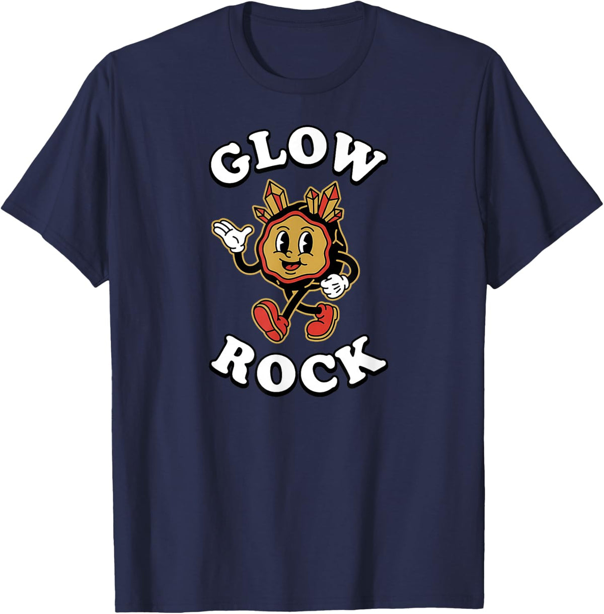 Rockhound Fluorescent Mineral Yooperlite Hunter Glow Rock T-Shirt - Navy Blue