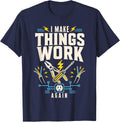 Electrician I Work Again Wireman Lineman T-Shirt - Navy Blue