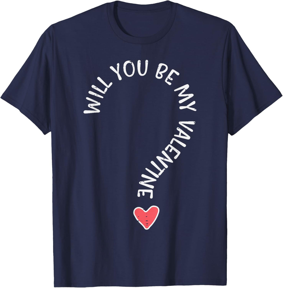 Will You Be My Valentine Cute Valentines Day Men Women Kids T-Shirt - Navy Blue