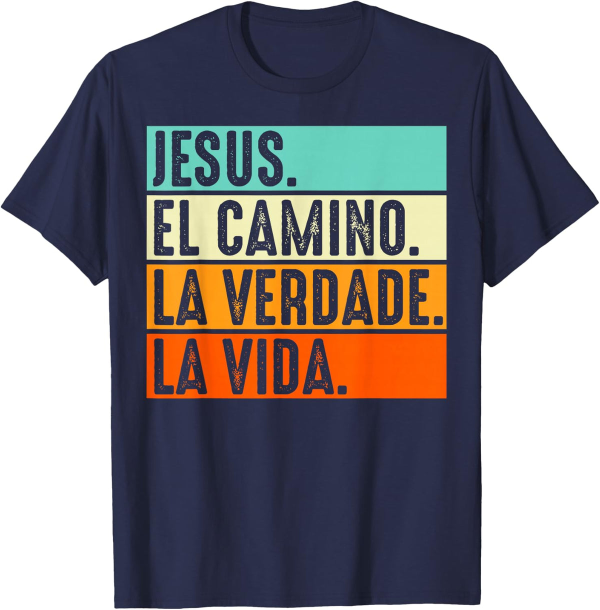 Jesus es el Camino para Cristianos Christian Spanish Worship T-Shirt - Navy Blue