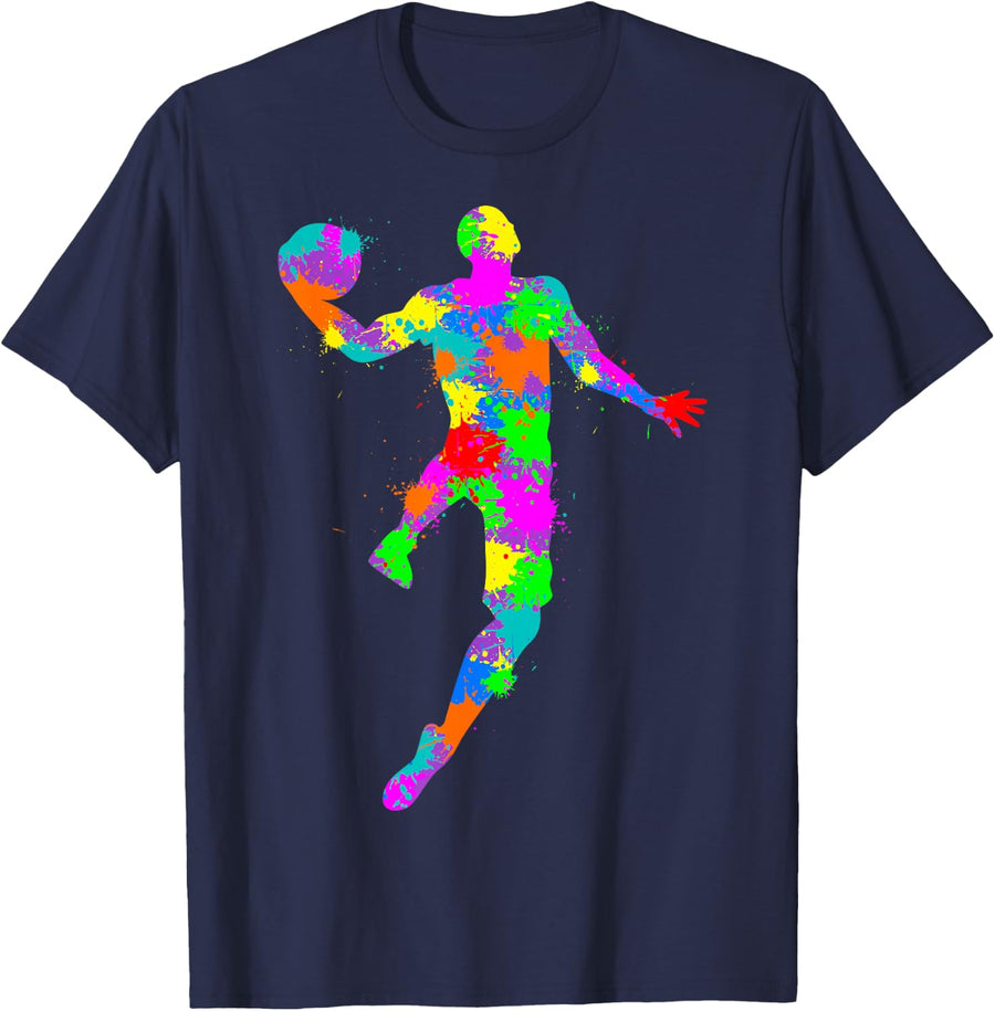 Basketball Basketballer Men Children Boys T-Shirt - Navy Blue