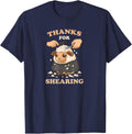 Thanks for Shearing, Sheep T-Shirt - Navy Blue