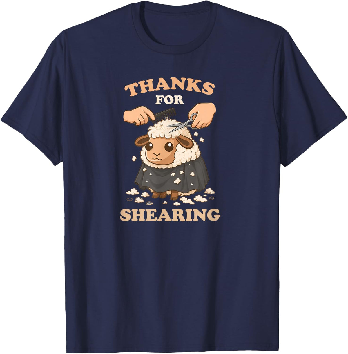 Thanks for Shearing, Sheep T-Shirt - Navy Blue