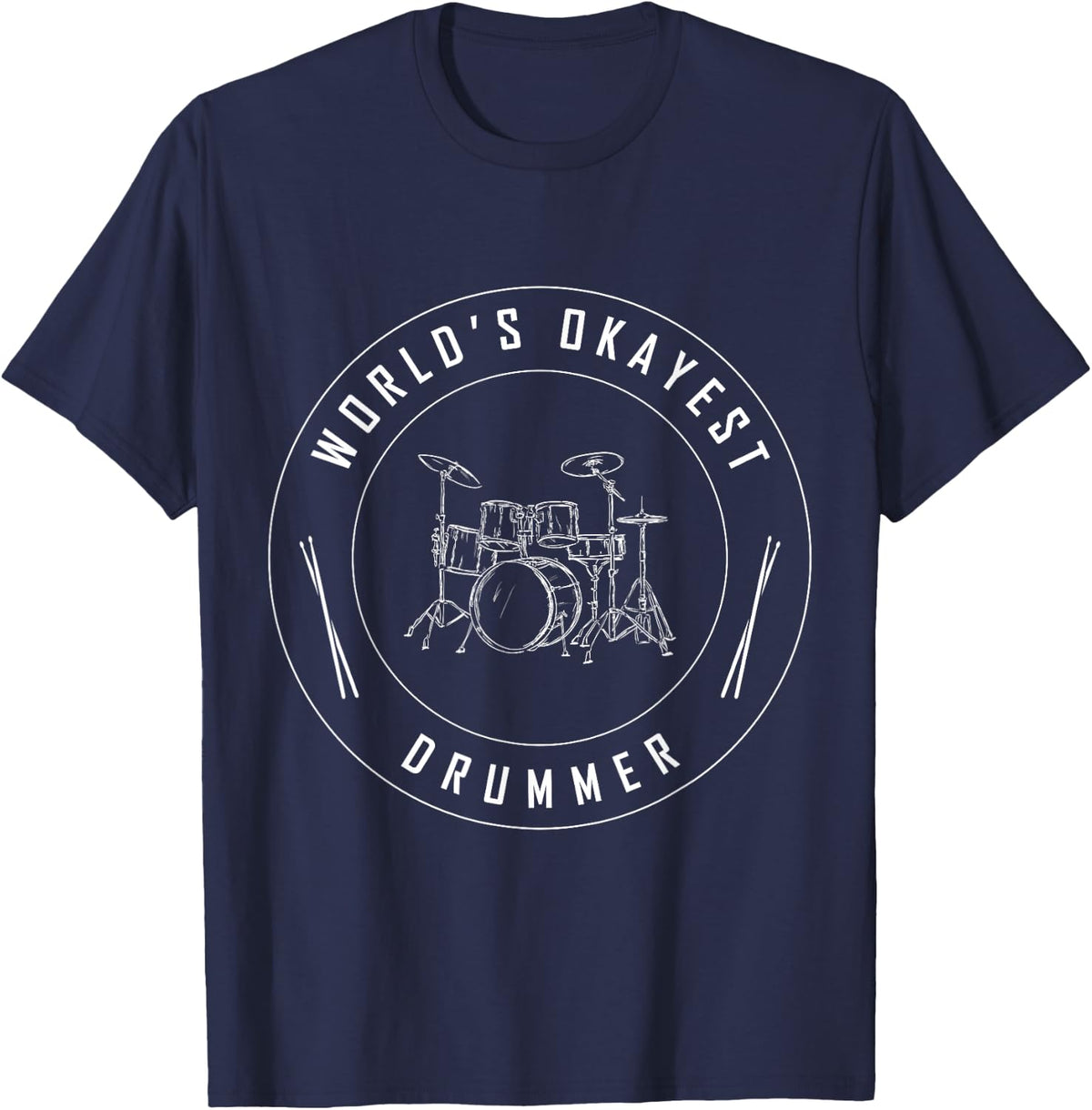 Drummer Drum Kit Funny Music Rock Gift T-Shirt - Navy Blue