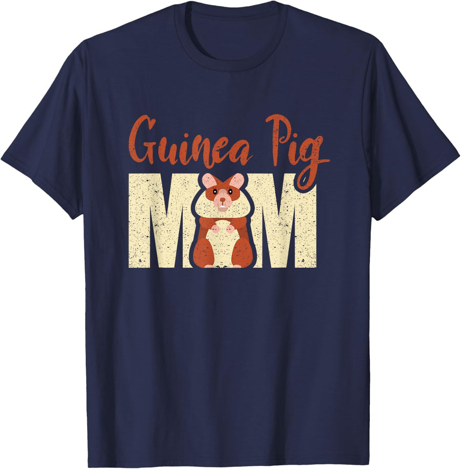Guinea Pig Mom Mother Mommy Cute Pet Owner Animal Lover T-Shirt - Navy Blue