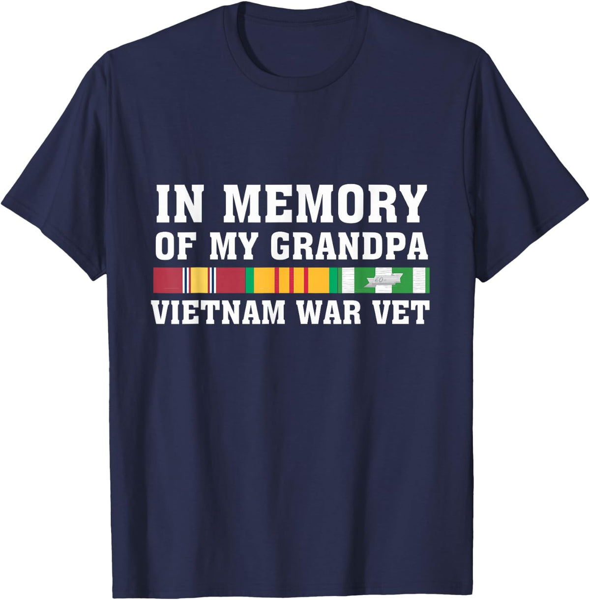 In Memory Of My Grandpa Vietnam Veteran Family Matching T-Shirt - Navy Blue