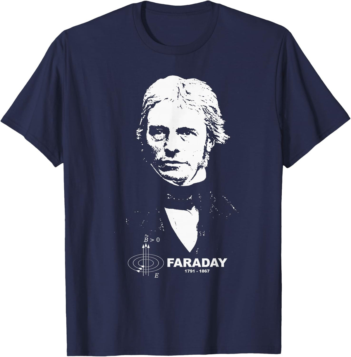 Michael Faraday | Electromagnetic Induction T-Shirt T-Shirt - Navy Blue
