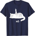 nö cat Middle Finger T-Shirt - Navy Blue