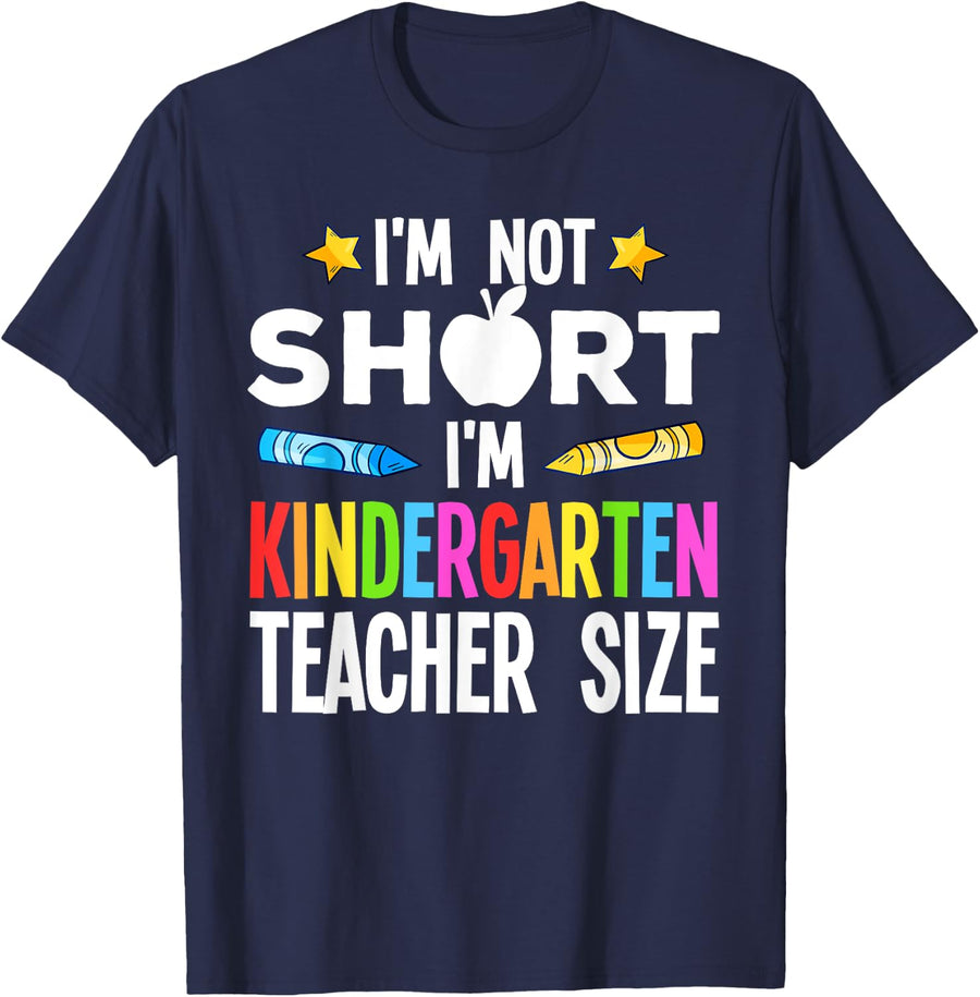Cool Kindergarten Teacher Art for Men Women Preschool Kinder T-Shirt Small - Navy Blue