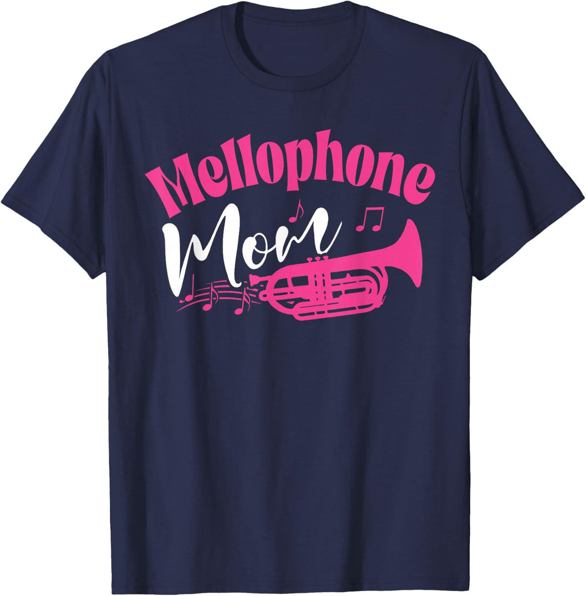 Mellophone Mom Marching Band For Women Mother Mama Player T-Shirt - Navy Blue
