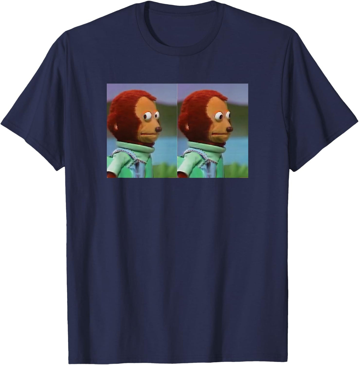 Awkward Look Monkey Doll Meme Awkward Look T-Shirt - Navy Blue