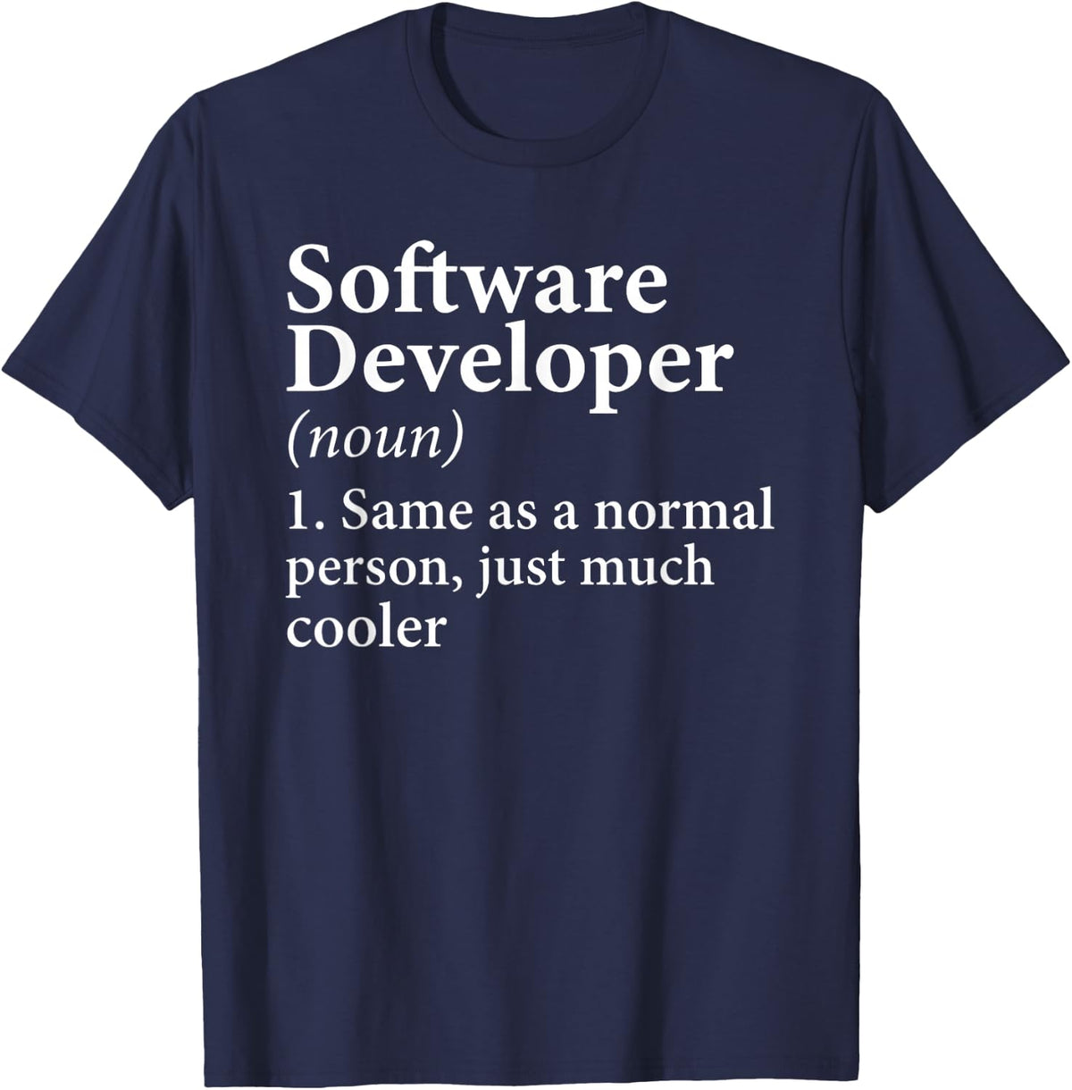 Software Developer Definition Programmer Coder Definition T-Shirt - Navy Blue