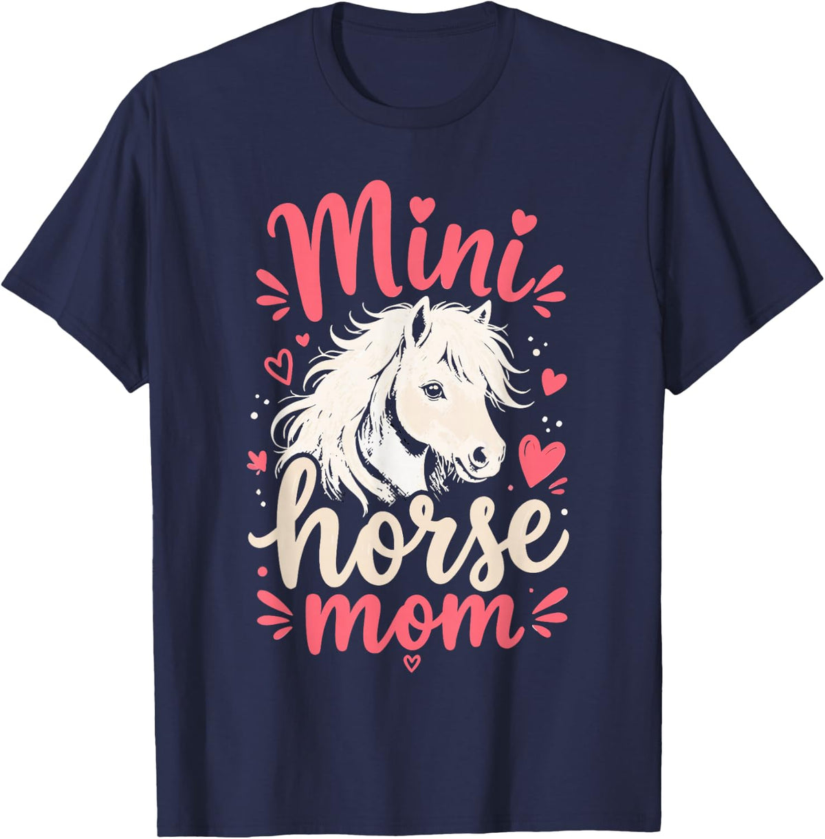 Cute Mini Horse Owner T-Shirt - Navy Blue