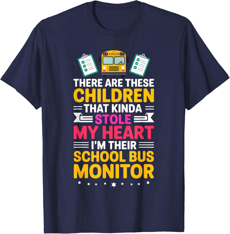 Best Bus Aide Art for Men Women School Bus Aide Assistant T-Shirt - Navy Blue