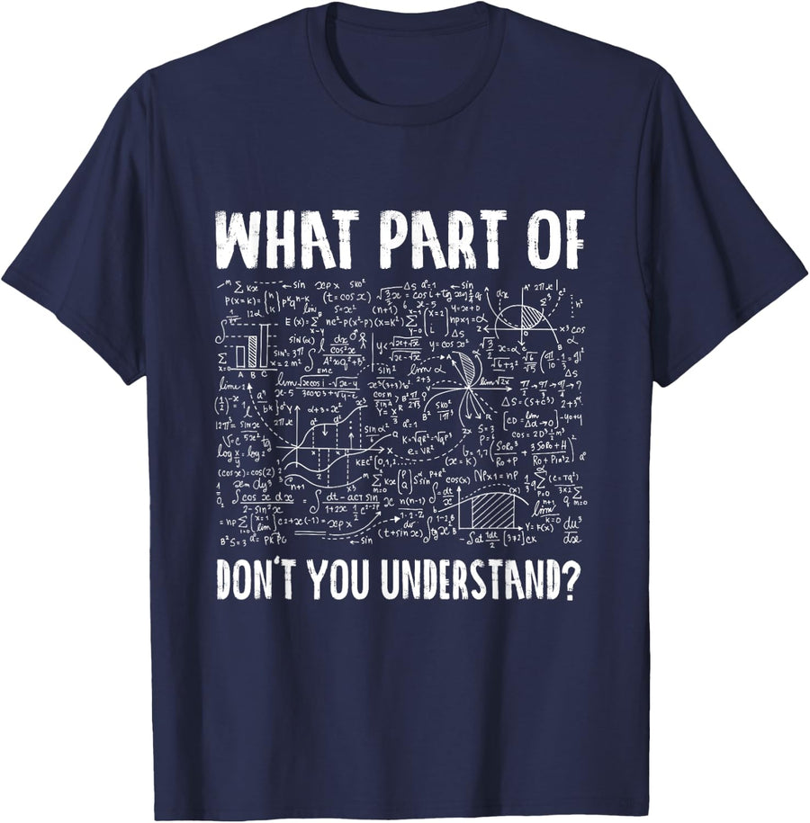 Mathematics Math Geek University Teacher Ironic Joke T-Shirt Small - Navy Blue