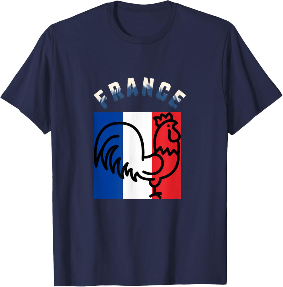 French Flag France T-Shirt - Navy Blue