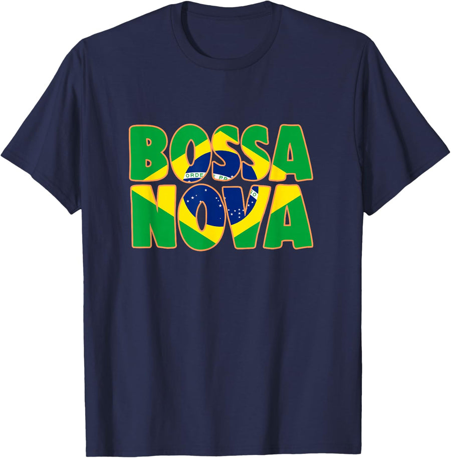 Bossa Nova for Fans of Brazilian Music Genre T-Shirt - Navy Blue