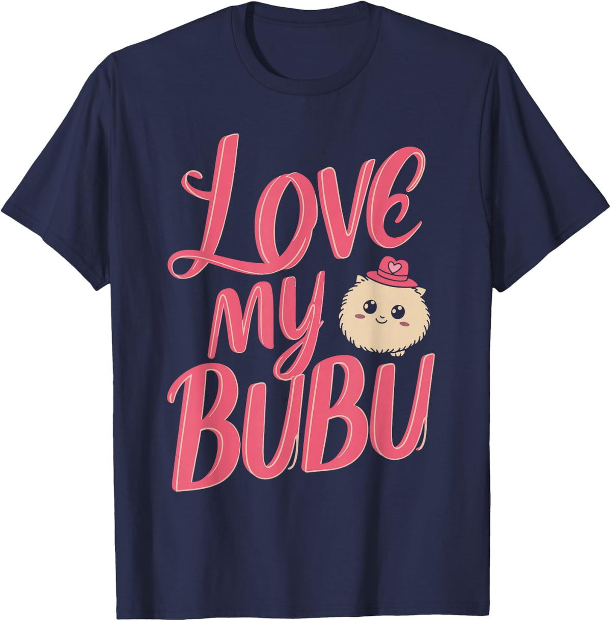 Love My Bubu Cute Valentine's Day Toddler Kids Girls Couples T-Shirt - Navy Blue