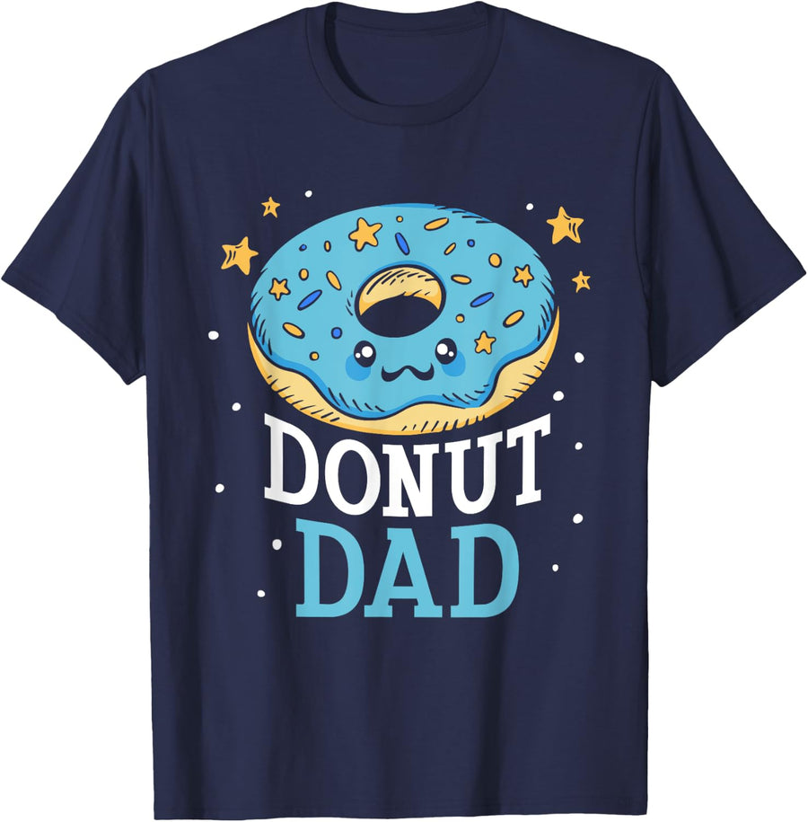 Donut Dad Lover Donuts Eat Saying Father Daddy Papa Father's T-Shirt - Navy Blue